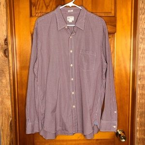 Gingham red/ white / blue button down XL J. Crew 17-17.5 neck